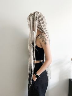 Silver Dreadlocks, White Dreadlocks, White Silver Hair, Boho Dreads, Colored Dreads, White Dreads, Soft Dreads, Witches Night, Blonde Dreadlocks