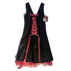 New With Tags Vintage Hot Topic Dress Made In The Usa, Pleather Material With Pink Underskirt And Lace Up Front Vintage Hot Topic, Harry Potter Dress, Overall Jumper, Androgynous Outfits, Hot Topic Dresses, Black And Pink Dress, Emo Dresses, Amy Lee, Warm Dresses