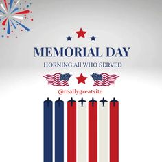 the memorial day poster with stars and stripes