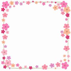 a square frame with pink and orange flowers