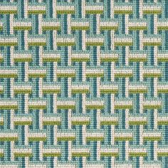 a blue and green woven fabric with small squares