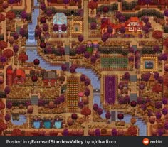 Stardew Valley Hill Top Farm Layout, Sdv Hilltop Farm, Hilltop Farm Stardew Valley, Stardew Inspiration, Stardew Aesthetic, Stardew Ideas, Stardew Farm, Mountain Farmhouse