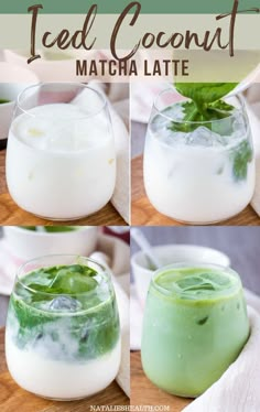 Iced Coconut Matcha Latte - Healthy Summer Drink Best Matcha Latte Recipe, Matcha Powder Recipes, Iced Matcha Recipe, Matcha Tea Recipes, Coconut Matcha, Organic Matcha Green Tea Powder, Matcha Coconut