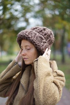 Women's Wool Knit Hat Winter Hat Merino Wool Helsinki - Etsy Ukraine Winter Wool Cable Knit Hat, Brown Knit Winter Hat, Brown Winter Bonnet One Size, Winter Brown Bonnet, One Size Fits Most, Wool Crochet Hat For Winter, Brown Winter Bonnet (one Size Fits Most), Brown Winter Bonnet, Wool Cable Knit Hats For Cold Weather, Brown Knit Hat For Fall