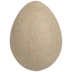 an egg on a white background is shown in this image, it appears to be made out of concrete