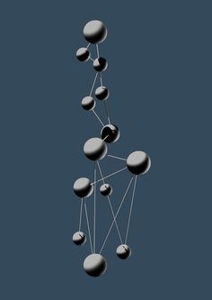 an image of a group of balls connected to each other on a dark blue background