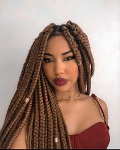 Hair Braid Patterns, 4c Hair Care, Afro Braids, Gorgeous Braids, Braid Inspiration, Big Braids, Dyed Red Hair