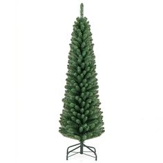 a small green christmas tree on a stand