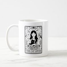 the cat lover tarot card coffee mug