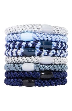 These L. Erickson hair ties are a crowd favorite! Grab & Go Ponytail Holders are a must-have basic accessory. Constructed of thick elastic accented with an ornamental oval bead, the ponytail holders are gentle and non-damaging. These hair ties are perfect for a simple ponytail and offer exceptional hold. Keep a few in your purse, desk, and car for a quick and comfortable on-the-go styling solution. Product Features:- Imported by L. Erickson- Set of 8 ponytail holders- Each pony features ornament Bridal Workout, Hair Accessories Ponytail, Simple Ponytails, Skandinavian Fashion, Padded Headband, Super Long Hair, Favorite Hairstyles, Pony Hair