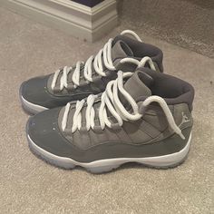 Jordan 11 Cool Grey, Size 3.5, Brand New, No Box. Gray Jordan 11 Outfits, Cool Grey Jordans 11, Jordan 11 Cool Grey Outfit, Jordan 11 Grey, Jordans Grey, Jordans 2, Jordans 3, Fye Shoes, Drip Shoes