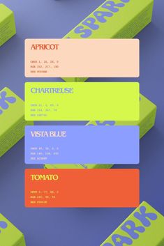 Logo Design Ideas Alpenglow Color Palette, Neon Yellow Colour Palette, Neon Orange Palette, Neon Yellow Palette, Typography Color Palette, Blue And Orange Colour Palette, Typography Packaging Design, Neon Branding