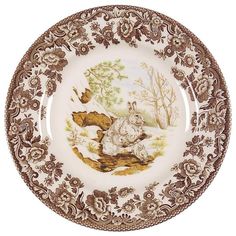 a plate with an image of a horse and rider on it