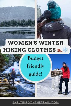 winter hiking images with woman smiling