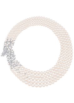 Chanel - Les Perles de Chanel - "Plume Perlée de CHANEL" necklace in white gold set with 362 brilliant-cut diamonds with a total weight of 5 carats and 320 cultured Japanese pearls from 2.8 to 9.5mm in diameter Japanese Pearls, Pearl Love, Gold Money