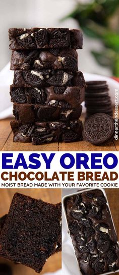 an easy oreo chocolate bread recipe with cookies