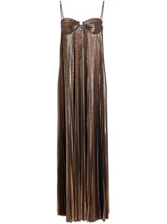 Retrofete Diana metallic-finish Long Dress - Farfetch Cupped Bra, 1920s Evening Dress, Diana Dress, Copper Dress, Bronze Dress, Wardrobe Edit, Refined Style, Feather Dress, Metallic Dress