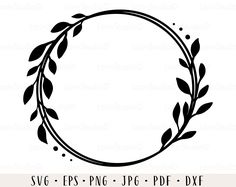 a round frame with leaves on it and the word svg epsp png