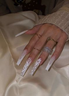 Acrylics Aesthetic, Designer Nails, Long Acrylic Nail Designs, Unique Acrylic Nails, Long Square Acrylic Nails