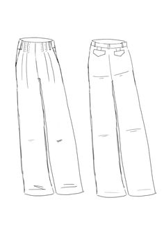 the front and back view of a women's pants