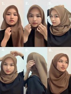 Style Hijab Simple, Fesyen Islam, Simple Hijab Tutorial, Hijab Simple, Stile Hijab, Simple Hijab, Hijab Look, Hijab Style Tutorial, Pashmina Hijab Tutorial