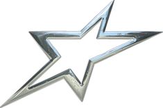 a silver star shaped object on a white background