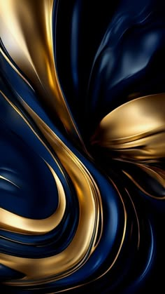 an abstract gold and blue background with wavy lines on the bottom half of the image