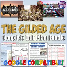 the gilded age complete unit plan bundle with google compatible text and interactive activities for kids