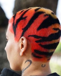 Tiger Hairstyle, Growth Is Painful, Tiger Hair, Tony The Tiger, Hair Colour Design, Dyed Hair Men, Dyed Hair Blue, People Design