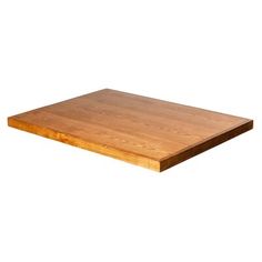 a wooden cutting board on a white background