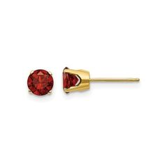 Classic 5mm brilliant round rich red garnet gemstones are set in shimmering 14 karat yellow gold solitaire post earrings. Garnets are the featured birthstone of January. 14K Yellow Gold 5mm Solitaire Stud Natural Garnet Earrings 1.26 Carats (ctw) Size: one size.  Gender: female.  Age Group: adult. Yellow Gold Solitaire, Solitaire Studs, Garnet Earrings, Garnet Gemstone, Red Garnet, Post Earrings, Garnet, Women's Earrings, Yellow Gold