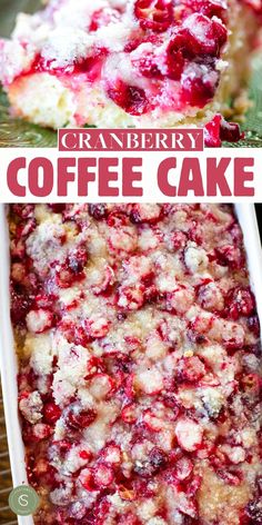 side view of slice of coffee cake and picture of full coffee cake Cranberry Cake Recipe, Cranberry Coffee Cake, Cranberry Cake, Homemade Recipes Dessert, Coffee Cake Recipe, Brunch Table, Coffee Cake Recipes, Food Club