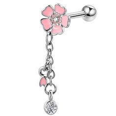 PRICES MAY VARY. ✿STYLE OF HELIX JEWELLERY✿: One Piece 16G 316L Stainless Steel Cartilage Stud with Cherry Blossom/Circular Fan/Cute Girl.You can choose anyone you like. ✿GAUGE OF TRAGUS EARRINGS✿: Bar Thickness: 16G/1.2mm, Bar Length: 6mm. ✿MATERIALS OF LOBE PIERCING EARRINGS✿: The Bar is Made of 316L Stainless Steel, Nickle and Lead Free, Good for the Sensitive Skin ✿PERFECT GIFT✿:These Cartilage Earrings Can Be The Best Gift For Your Friends, Sister,Daughter,Family Mumbers And Other Friends O Adjustable Pink Body Jewelry For Gift, Pink Internally Threaded Piercings As Gift, Pink Internally Threaded Piercings For Gifts, Triple Vertical Helix Piercing, Cartalige Piercing, Helix Jewellery, Helix Piercing Earrings, Girly Wishlist, Helix Jewelry