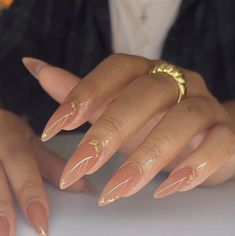 November Nails Almond Shape, Elevated French Tip Nails, Long Oval Acrylic Nails, Almond Nails On Black Women, Almond Dip Nails Fall, Almond Gel X Nail Designs, Almond Fall Nails Design, Nails With Leaf Design, Neutral Vacation Nails