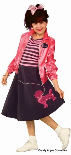 Child's Nifty Fifties Sock Hop Costume - Candy Apple Costumes - Poodle Skirts Sock Hop Costumes, Poodle Skirt Costume, 50s Costume, Skirt Costume, Sock Hop, Poodle Skirt, Pink Poodle, Plus Size Designers, Game Dresses