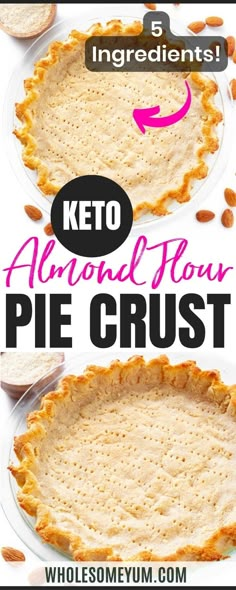 keto almond flour pie crust on a white plate