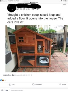 an image of a chicken coop on twitter