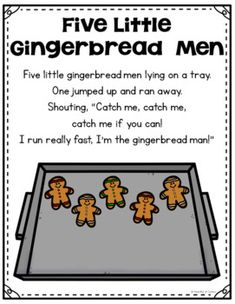 five little gingerbread men poem