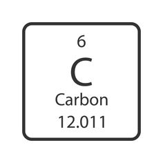 the symbol for carbon is shown in black and white