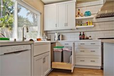 the kitchen is clean and ready to be used as a storage area for food items