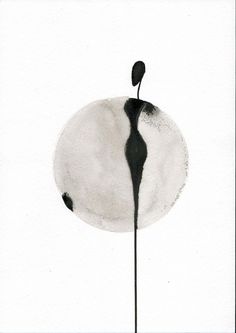 a black and white painting of a flower