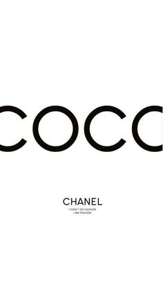 the word coco is written in black and white