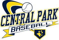 the central park baseball team logo with an image of a ball and paw prints on it