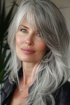 Are you a woman over 60 looking for a hairstyle that’s both stylish and age-appropriate? Look no further than the timeless elegance of gray hair paired with the youthful charm of bangs! These 30 absolutely Grey Hair Bangs, Gray Hairstyles With Bangs, Grey Hairstyle, Grey Hair With Bangs, Gray Hairstyles, Shag Cut, Side Bangs Hairstyles