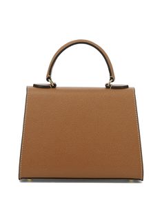 Carbotti"Erika" handbag100% leather22x16x10,5 cm High-end Tan Satchel Bag, Designer Top Handle Box Bag With Handle Drop, Designer Tan Top Handle Bag, High-end Handheld Satchel With Handles, High-end Brown Handheld Box Bag, High-end Handheld Brown Box Bag, Luxury Tan Box Bag Tote, Luxury Tan Satchel Bag, High-end Tan Bag With Detachable Strap