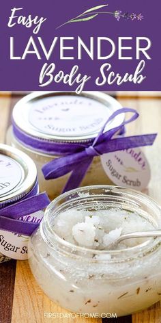 Lavender Body Scrub, Diy Scrubs, Lavender Sugar, Lavender Sugar Scrub