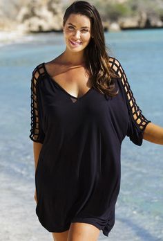 What To Wear To Beach, Black Beach Dress, Beach Plus Size, Boho Mode, Boho Beach Dress, Cover Beachwear, Boho Style Dresses, Swimsuits For All, Summer Blouses