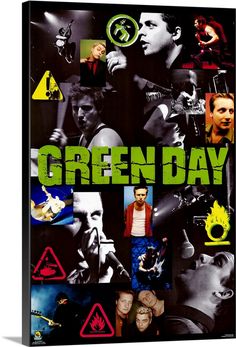 the cover of green day magazine with images of men and women in different colors on it