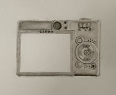 a drawing of a camera with a blank screen