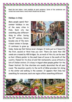 an article about holidays in italy with pictures of people and flowers on the ground,